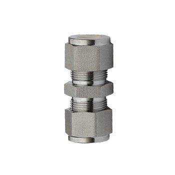 ເຫຼັກສະແຕນເລດ 316L ຕາຍ forged straight-through intermediate joint ferrule type straight-through intermediate joint nitride silver-plated shot blasting high pressure