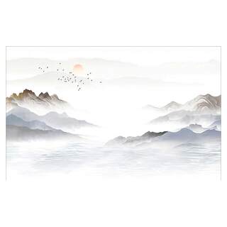 2023 New Landscape Ink TV Background Wall Mural