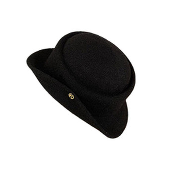 Retro hepburn style flip-brim hat