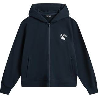 李宁萌宠外套女士秋季新款帽衫拉链修身长袖卫衣毛圈上衣运动服