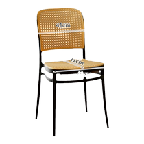 Plastic chairs household rattan dining chairs Nordic stackable dining tables and chairs modern simple medieval leisure backrest stools
