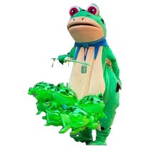 Little frog toy inflatable pump internet celebrity glowing green frog selling cubs balloon childrens night market stall wholesale