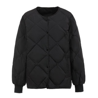 2023 new rhombus down jacket women's short white duck down fashion portable autumn and winter warm small jacket trendy