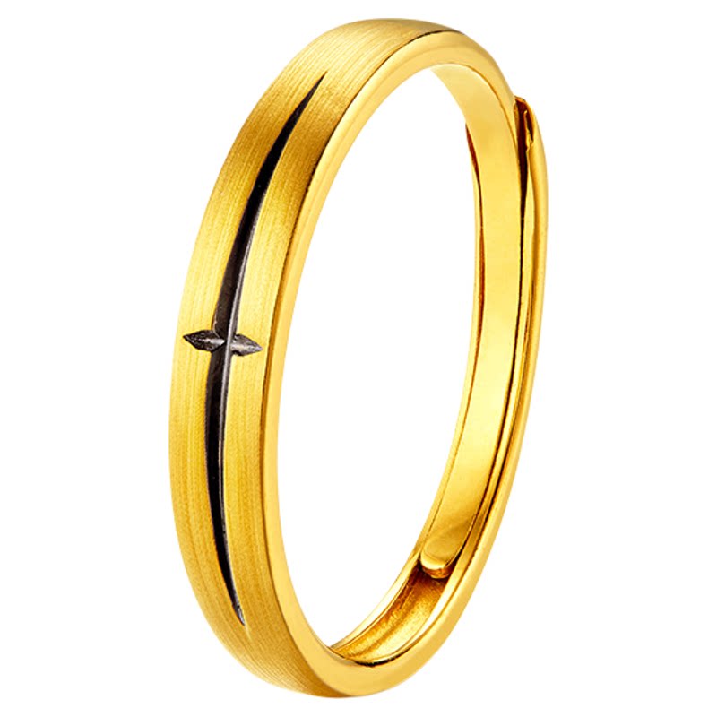Gold Supreme Galaxy Ballad Gold Ring Wedding Black Gold Pure Gold Ring Living Couple Birthday Gift for Girlfriend
