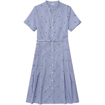 Hazzys haggis striped printed short-sleeved shirt dress women's summer slim dress