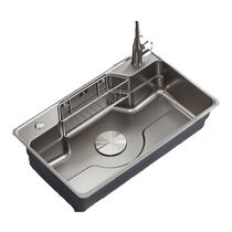 Huida Japanese-style sink large single-slot 304 stainless steel washbasin kitchen household dishwasher sink nano handmade
