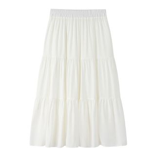 Summer Drapey Anti-see-through White Skirt