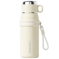 Fuguang Thermos Cup for Female Students, Large-Capacity Water Cup for School, 316L Stainless Steel Tea Cup, Portable Straw Cup