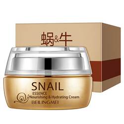 Snail Essence Cream ສໍາລັບແມ່ຍິງ, ຄວາມຊຸ່ມຊື້ນ, ຕ້ານການຫົດຫູ່, ຮູຂຸມຂົນນ້ອຍລົງ, ປັບສີຜິວ, ຄີມຫນ້າທໍາມະດາສໍາລັບຜູ້ຊາຍ