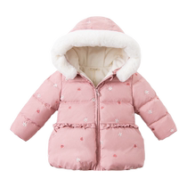 David Bella childrens clothing girls down jacket winter clothing baby girl fashionable warm down jacket plus fleece top