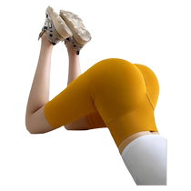 Yoga pants for women in summer thin high-waisted butt-lifting peach-butt fitness pants running training bottoming outerwear five-point shorts