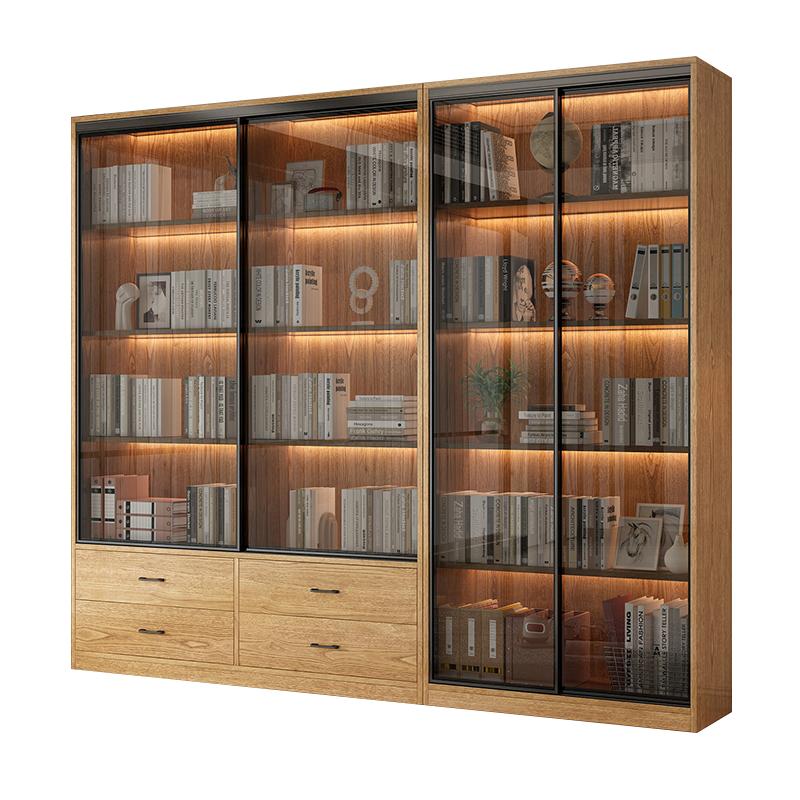 Sliding door bookcase brings wealth and luxury