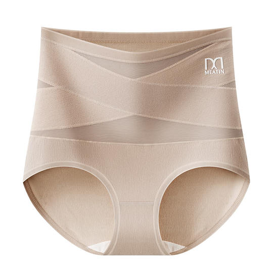 200斤纯棉内裤女胖mm大码抗菌高腰全棉收腹收小肚子产后塑形无痕