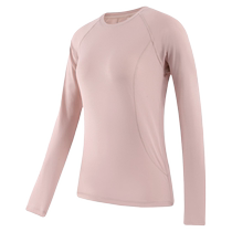 Camel Yoga T-shirt Womens 2024 Autumn Warm Sports Top Round Neck Slim Fit Plush Knitted Long Sleeve Shirt
