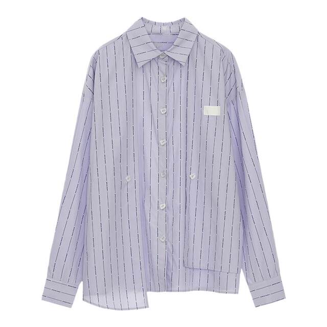 MAMC niche design button striped shirt