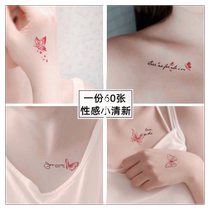Tattoo stickers for women waterproof long-lasting high-end simulated letters butterfly clavicle fresh can cover scars