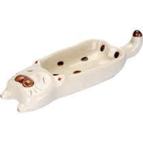 Modern housewife cute cat dipping saucer ceramic household condiment dish chopstick holder chopstick holder creative small saucer