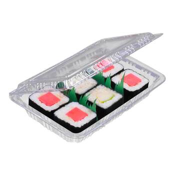 Disposable sushi box rectangular box transparent ກ່ອງອາຫານທ່ຽງ ກ່ອງອາຫານຫມາກໄມ້ແລະຜັກ ກ່ອງບັນຈຸກ່ອງຊີ້ນມ້ວນກ່ອງສົ່ງຟຣີ