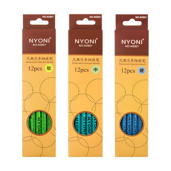 Nyoni charcoal pencil art student special sketch tool set soft carbon pen student sketch color white charcoal sketch special soft medium hard carbon 14b pencil professional art flagship store supplies