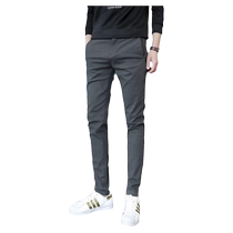 High-end casual pants for men new spring and autumn fashionable slim-fit stretchy pants for men trendy and versatile thick trousers