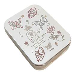 Advanced mirror contact lens case ins butterfly print leak-proof portable contact lens companion storage box with multiple sets.