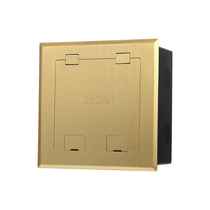 Ruibo ground socket open-type 146 copper stainless steel flip-top six-position hidden network dual power ground socket