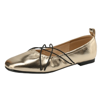 Daphne Silver Shoes Womens 2024 New Summer Flat Shoes Womens Soft Soled Small Leather Shoes Mary Jane Womens Shoes