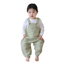 Salopette super élégante pour bébé pantalon dété fin couleur unie une pièce grand pantalon PP pantalon anti-moustique en gaze pour bébé