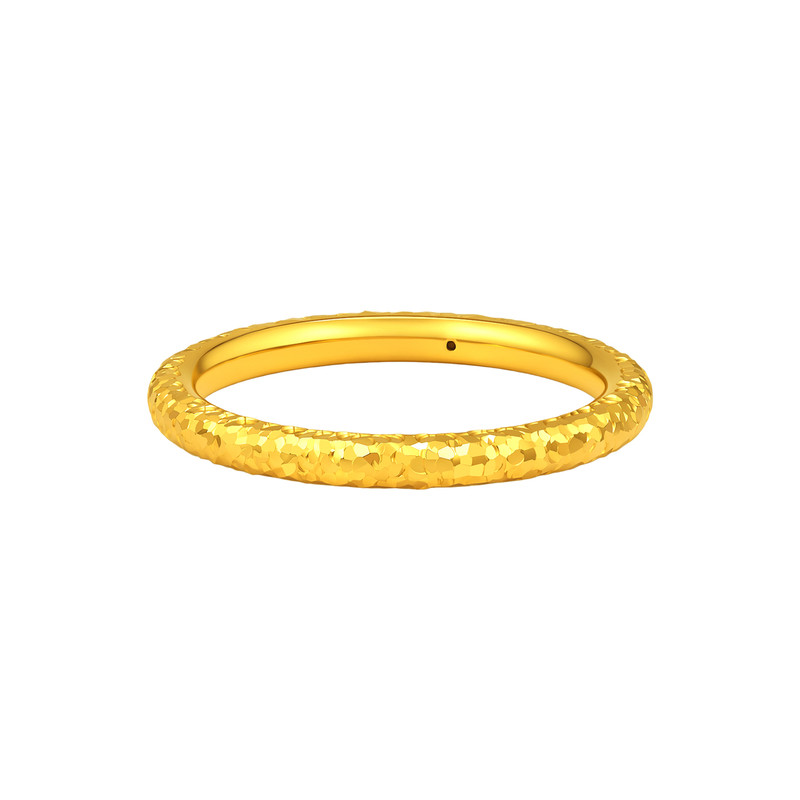 Pre-sale old temple gold pure gold crushed ice ring sparkling exquisite 5D three-dimensional fashion safe commuting every year