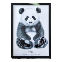 One-month-old babys hand and footprint commemoration babys 100-day birthday custom photo frame animal series table gift