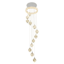 Rotating Staircase Chandelier in a Loft Villa with High Ceilings, Living Room Light in a Small Duplex Apartment, Light Luxury and High-End Feel