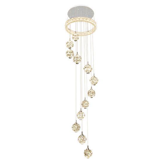 Smart plug-in Ping An Guo living room stairwell long chandelier