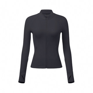 Fitness girl stand collar slim zipper sports coat autumn