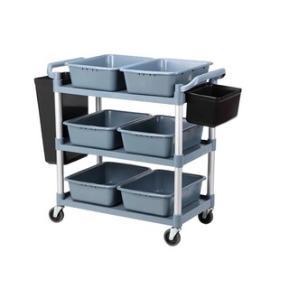 Hotel restaurant three-story dining cart small trolley bowl collection cart food delivery cart hotel mobile collection tool service cart