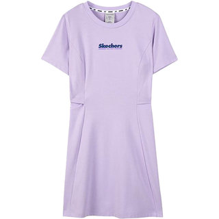Skechers/斯凯奇正品夏季女子休闲简约运动针织连衣裙