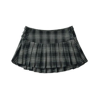 Sexy low-waist a-line plaid pleated skirt