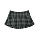 Sexy low-waist A-line plaid pleated skirt
