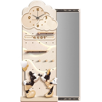 Perforated board storage rack push-pull full-length mirror hidden invisible dressing mirror mural cream style storage rack decorative rack