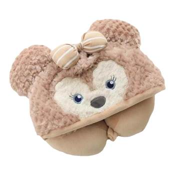 ໝອນ Cookie U-shaped Disney Shirley Rose Hooded Autumn and Winter Cute Cartoon Office Driving Plane Neck Pillow