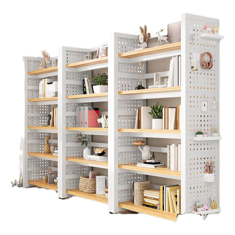 Perforated board bookshelf