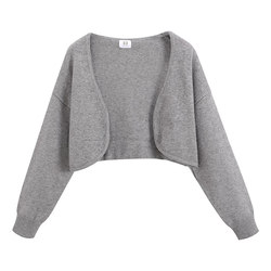 ການອອກແບບ shell knitted cardigan ສັ້ນ shawl ຂະຫນາດນ້ອຍ coat Korean ghost horse girl lazy ບັນຍາກາດເທິງ