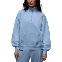 Nike JORDAN womens stand-collar half-zip pullover spring new velvet knitted sweatshirt FD7222-436