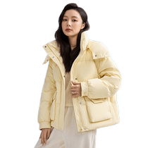 Duck Duck Down Dress Woman 2024 New Pint Short Style Fashion 100 Hitch Cap Thickened Duck Suede Warm Coat Y