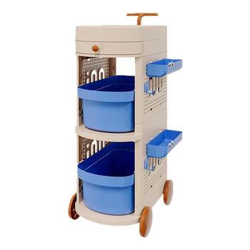 Schoolbag storage shelf movable bookshelf under office desk trolley home student book sorting storage shelf