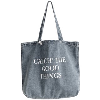 Original Zhang Ruonan Style European and American Korean Version Artistic Washed Denim Bag Casual Versatile Large Capacity Single Shoulder Canvas Bag