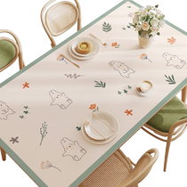 New Internet celebrity Q-elastic silicone tablecloth for the Year of the Rabbit no-wash oil-proof waterproof anti-scalding rectangular dining table coffee table table top mat