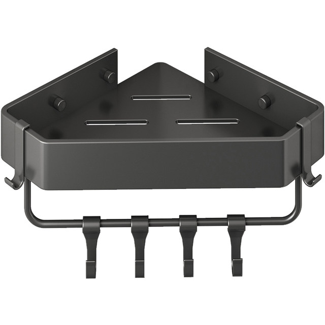 Punch-free gun gray bathroom triangle basket