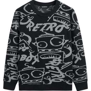 Gxg.jeans men's multi-color fun pattern loose casual sweater men's round neck sweater hot sale in autumn and winter