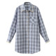 Popchrio irregular casual plaid shirt skirt