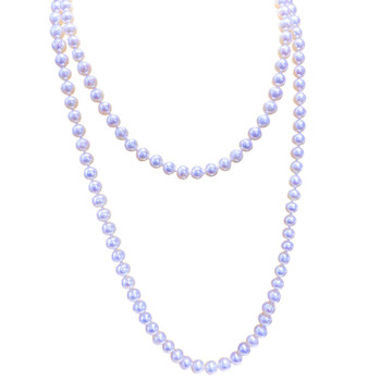 Long natural pearl necklace sweater chain multi-layer